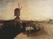 Grand Junction Canal at Southall Mill Windmill and Lock (mk31) William Turner